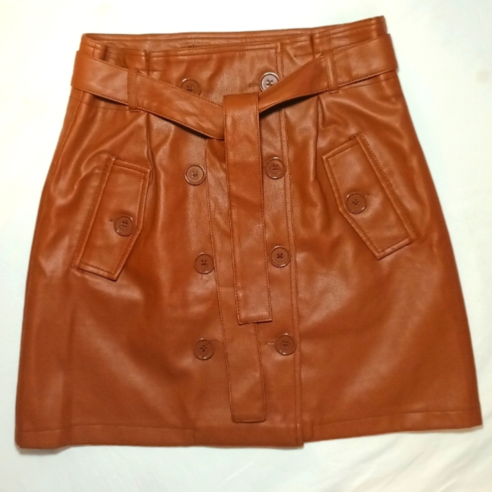 Faux Leather Mini Skirt